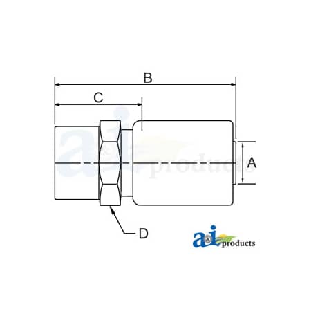 A & I Products (HC-FP) Female NPTF Pipe - Rigid - Straight 2.5" x0.7" x0.7" A-FP-04-06